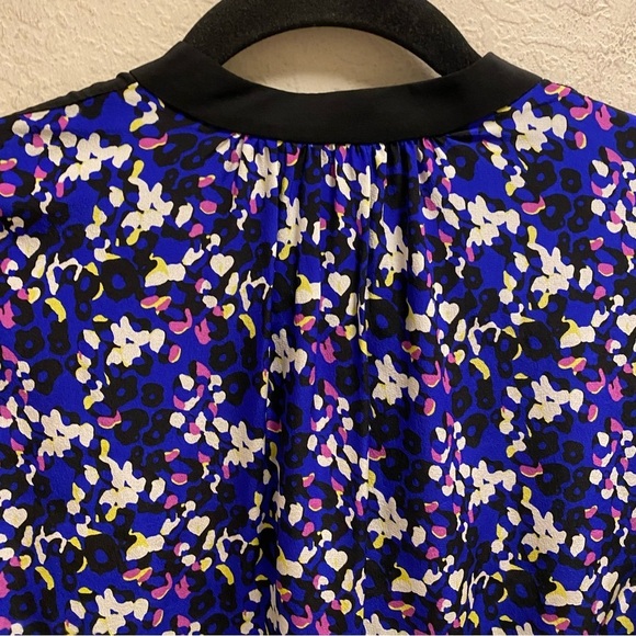 Diane Von Furstenberg Silk Animal Print Multicolor Mini Dress Size 6 - Picture 11 of 12